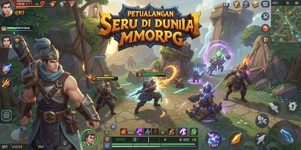 Tangkapan layar menunjukkan petualangan seru dalam gameplay MMORPG.