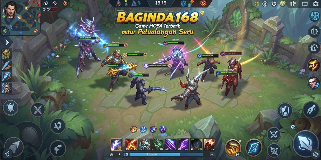 Tampilan gameplay seru dari game MOBA BAGINDA168.