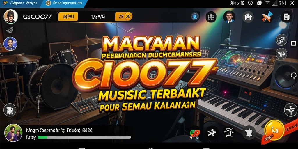 Tampilan gameplay yang menampilkan bermain musik dengan alat musik.