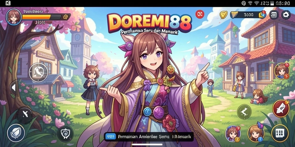 Gameplay DOREMI88 yang penuh warna dan karakter anime.