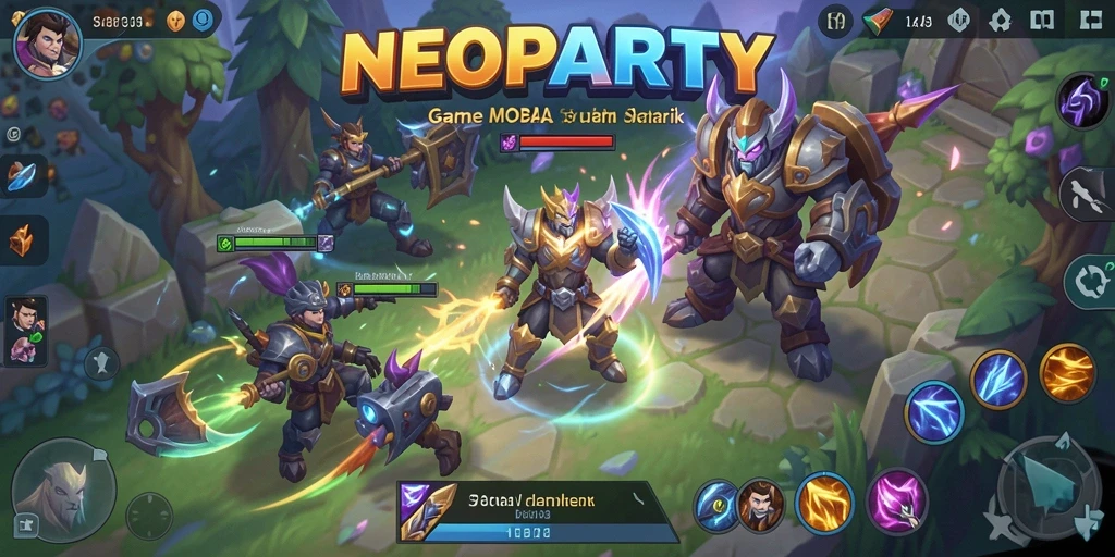 Tangkapan layar gameplay seru di arena pertempuran NEOPARTY.