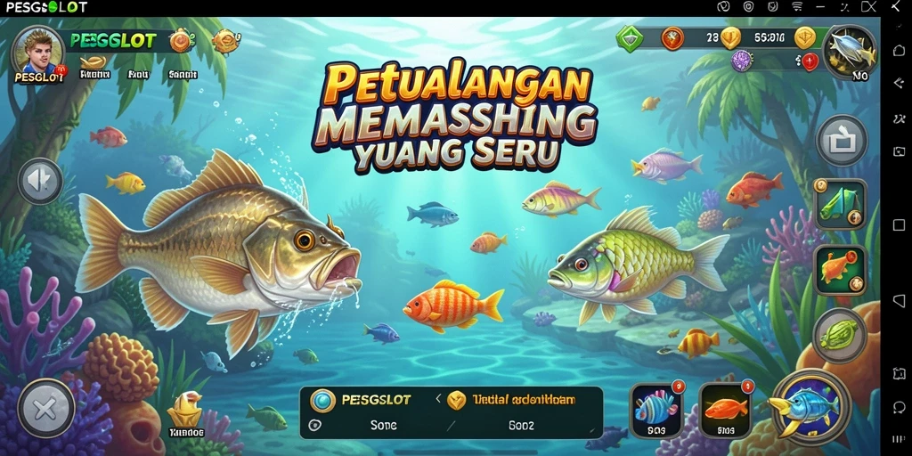 Tangkapan layar PESGSLOT menampilkan gameplay memancing yang menarik dan penuh warna.